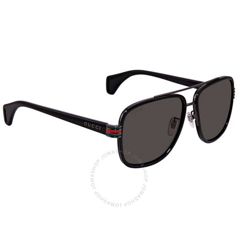 Gucci Grey Navigator Men's Sunglasses GG0448S 001 58